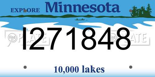 I271848 Minnesota License Plate