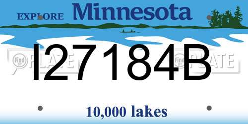 I27184B Minnesota License Plate
