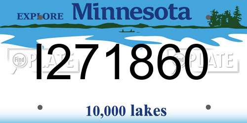 I271860 Minnesota License Plate