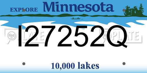 I27252Q Minnesota License Plate
