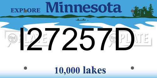 I27257D Minnesota License Plate