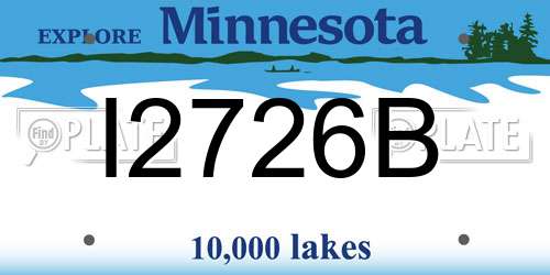 I2726B Minnesota License Plate