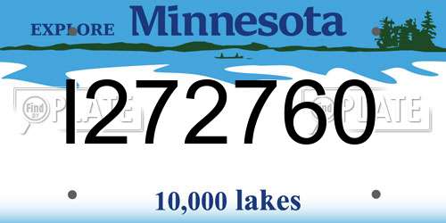 I272760 Minnesota License Plate