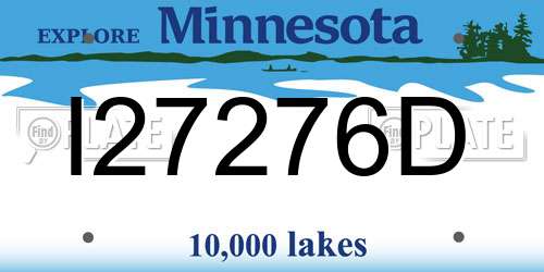 I27276D Minnesota License Plate