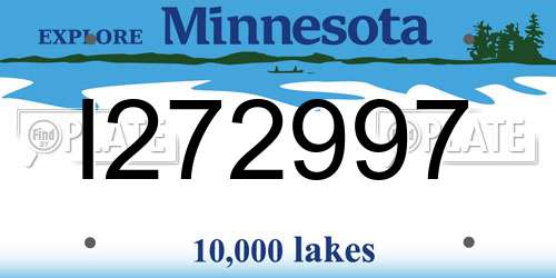 I272997 Minnesota License Plate