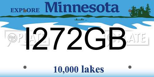 I272GB Minnesota License Plate