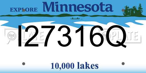 I27316Q Minnesota License Plate