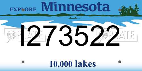 I273522 Minnesota License Plate