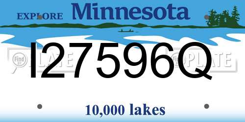 I27596Q Minnesota License Plate