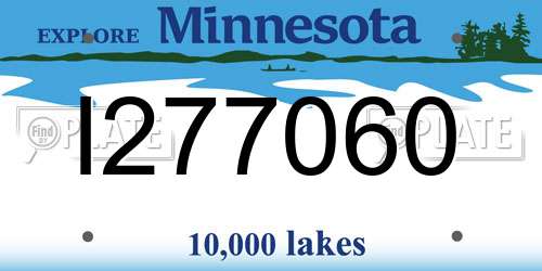 I277060 Minnesota License Plate