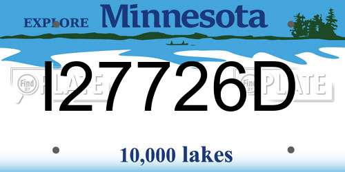 I27726D Minnesota License Plate