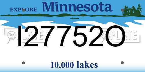 I27752O Minnesota License Plate