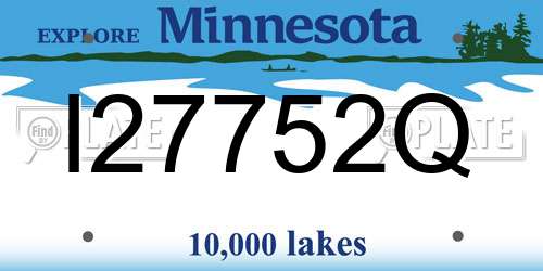 I27752Q Minnesota License Plate