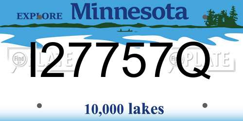 I27757Q Minnesota License Plate