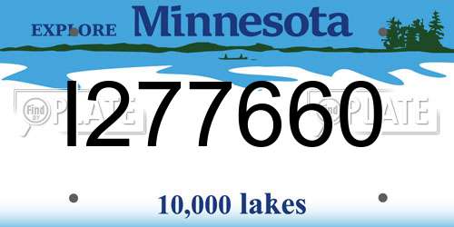 I277660 Minnesota License Plate