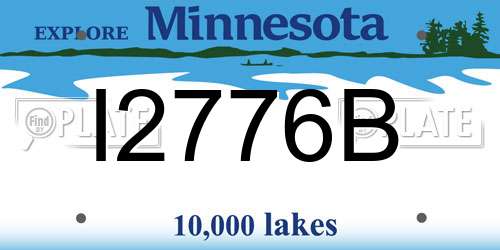 I2776B Minnesota License Plate