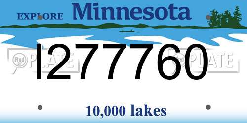 I277760 Minnesota License Plate