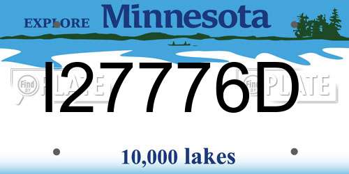I27776D Minnesota License Plate