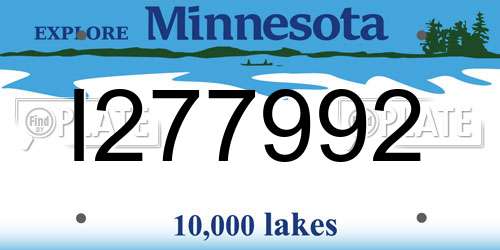 I277992 Minnesota License Plate