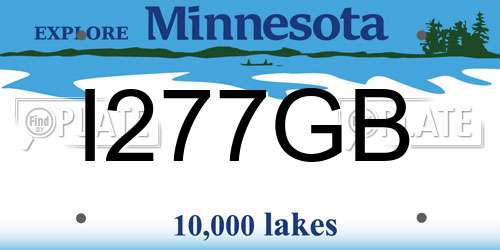 I277GB Minnesota License Plate