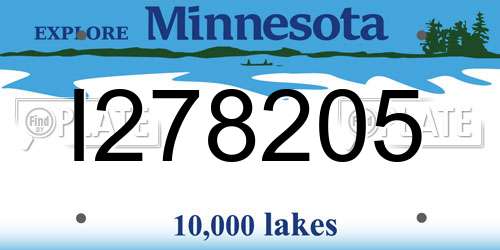 I278205 Minnesota License Plate
