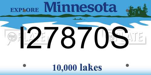 I27870S Minnesota License Plate