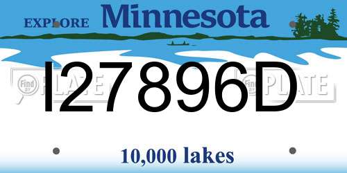 I27896D Minnesota License Plate