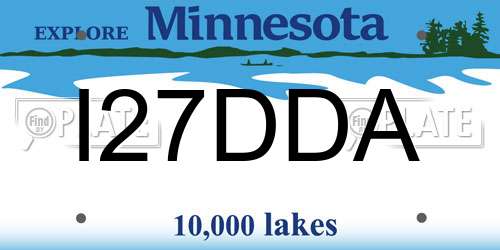 I27DDA Minnesota License Plate