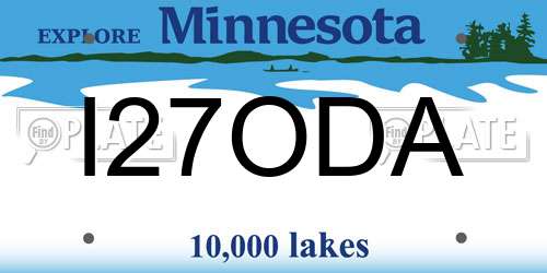 I27ODA Minnesota License Plate
