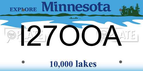 I27OOA Minnesota License Plate