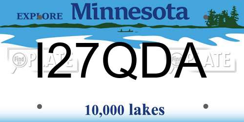 I27QDA Minnesota License Plate