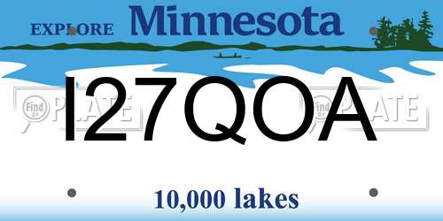 I27QOA Minnesota License Plate