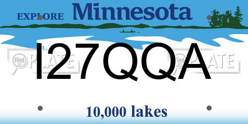 I27QQA Minnesota License Plate