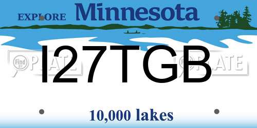 I27TGB Minnesota License Plate