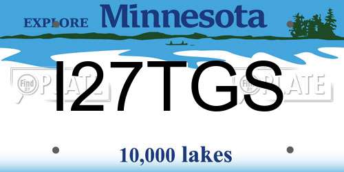 I27TGS Minnesota License Plate