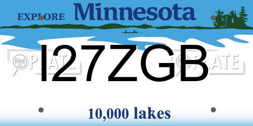 I27ZGB Minnesota License Plate