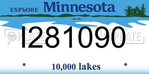 I281090 Minnesota License Plate