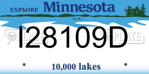 I28109D Minnesota License Plate
