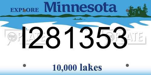 I281353 Minnesota License Plate