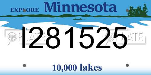 I281525 Minnesota License Plate