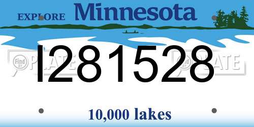 I281528 Minnesota License Plate