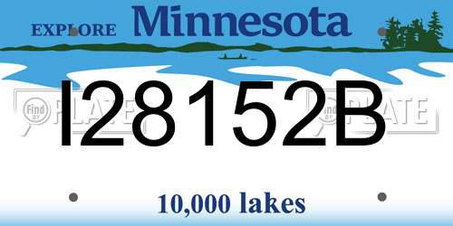 I28152B Minnesota License Plate