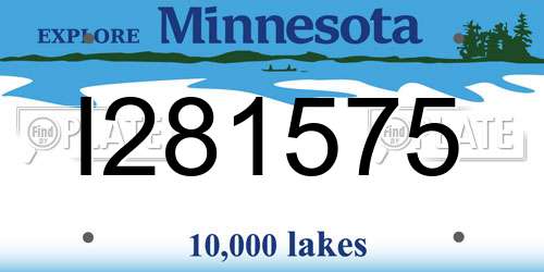 I281575 Minnesota License Plate