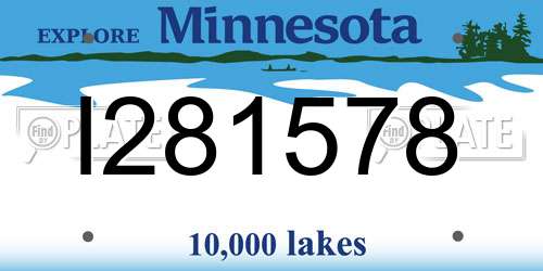 I281578 Minnesota License Plate
