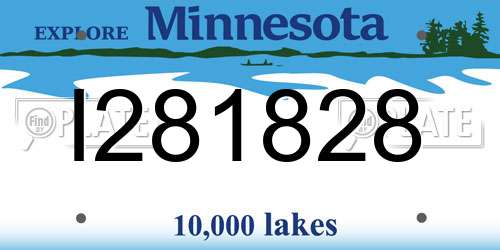 I281828 Minnesota License Plate