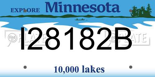 I28182B Minnesota License Plate