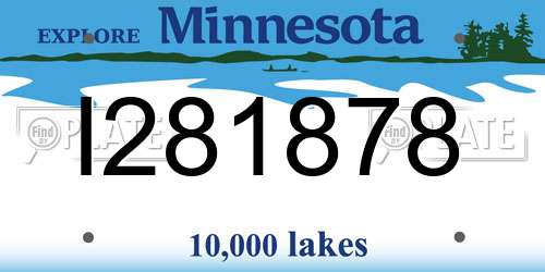 I281878 Minnesota License Plate