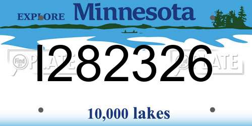 I282326 Minnesota License Plate