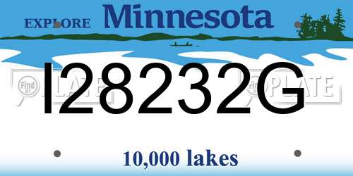 I28232G Minnesota License Plate