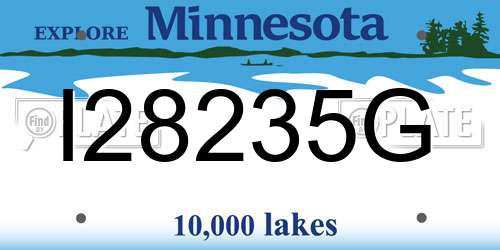 I28235G Minnesota License Plate